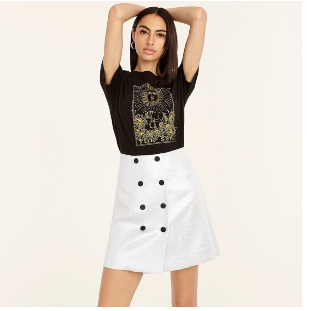 ✨NWT J. Crew Collection Silver Sparkle Mini Skirt✨